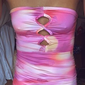 Pink colorful butterfly dress size small!